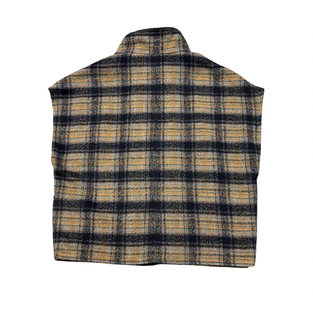 Andersen & Lauth Anthropologie Plaid Flannel Jacket‎ Vest OVERSIZED  One Size